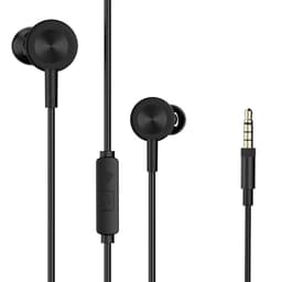 Image of Boult Audio Newly Launched XO Black Wired Earphones with 3.5mm Jack, Extra Bass, 10mm Dynamic Driver, Inline Control, IPX5 Water Resistant, HD Mic, Radial Finish, Earphones Wired Headphones with Mic