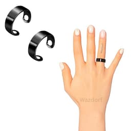 Image of Wazdorf Sugar Control - Magnetic Ring Diabetes Control Blood Sugar Management Therapy Ring Adjustable | Drainage, Pain Relief Acupressure | Boosts Blood Circulation for Men And Women (Black, Pack Of 2)