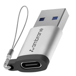 Image of AMBRANE USB Type C Female to USB Male OTG Adapter with 5 Gbps High-Speed Data Transfer, Compatible with Laptops, Tablets, Smartphone, Chargers and More Devices (AOTG-A1, Grey)
