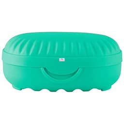 Image of Heart Home Soap Holder For Bathroom | Portable Plastic Self Draining Soap Holder | Leakproof Soap Box For Bathroom, Outdoor Camping, Traveling | Mint Green