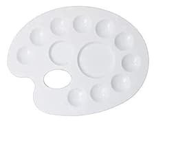 Image of Eclet Large Elliptical Shape Colour Pallete, Paint Mixing Palette, Painting Plate, Watercolor Pallet, Tray for Acrylic Paints, Palate for Colouring with 12 Compartments for Artists, Students, Kids