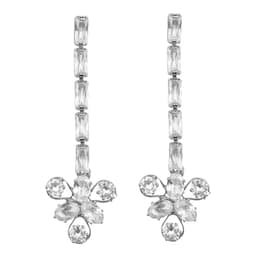 Image of XPNSV Luxury Timeless Cubic Zircona Earrings | Anti Tarnish, Light Weight, Diwali Special Jewellery for Women, Girls and Her (Silver)