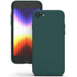Image of YATWIN Silicone Back Case for iPhone SE 2020/2022, iPhone 7/8, Soft-Touch Phone Back Cover for Apple iPhone SE 2nd 3rd Generation - Dark Green