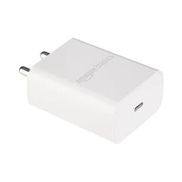 Image of Amazon Basics 25W Compact Wall Charger | Type-C Fast Charging Adapter for Samsung, Xiaomi Phones and iPhone (White, Without Cable)
