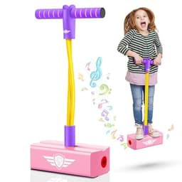 Image of CRIYALE Kids Pogo Jumper Fun and Safe Pogo Stick for Toddlers, Durable Foam Bungee Jumping Stick Makes Squeaky Sounds Improves Balance, Bouncing Toy for Ages 3 and up Holds up to 250lbs - Multicolor