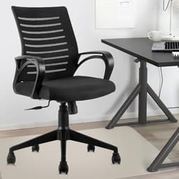 Image of ASTRIDE Ace Mid Back Office Chair for Work from Home/Study Chair Height Adjustable Revolving Chair with Tilt Lock [Heavy Duty Nylon Base, Black]