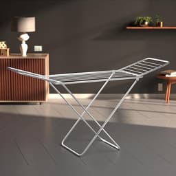 Image of amazon basics Premium Cloth Drying Stand - 3 Way Folding, 42 Feet Drying Length, 20 Drying Rails, Lightweight (Silver) Alloy Steel