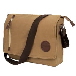 Image of Storite Canvas Sling Cross Body Travel Office Business Satchel Messenger One Side Shoulder Bag for Men & Women - Brown(33 x 6.5 x 27 Cm)
