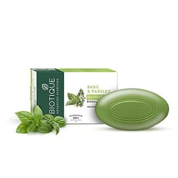 Image of Biotique Basil & Parsley Revitalizing Bathing Bar| Ayurvedic and Organically Pure| Maintains Skin’s Natural pH |100% Botanical Extracts| Suitable for All Skin Types | 75gm