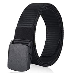 Image of ZORO Men's Nylon Fabric Belt for Men, Plastic Flap Buckle, fits on upto 40 inches waist size (Black, 1)
