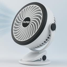 Image of AYSIS 1200mAh Rechargeable 6 Inch Desktop Mini Clip Fan, Portable Mini Fan Table Fan for Men & Women, USB Battery Powered Quiet Personal Fan, 5 Speed for Home Office Travel (Black)