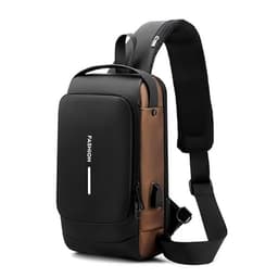 Image of TRI-UNITY Waterproof Polyester Slim Unisex Crossbody Sling Bag Chest Backpack Mens Shoulder Bag Leisure Travel Handbag Hard Shell Anti-Theft Chest Bag (Black_Brown)