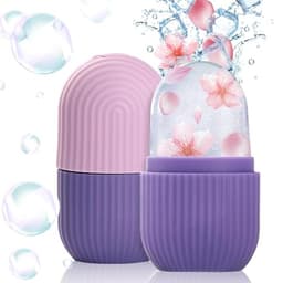 Image of XML Ice Face Roller Silicone Facial Cube for Eyes Neck Massage Remove Dark Circle Pore Shrink Face Beauty Skin Care Ice Mould Kitchen Tools (PURPLE)(PACK OF-1)