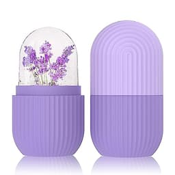 Image of Ice Face Roller Silicone Facial Cube for Eyes Neck Massage Remove Dark Circle Pore Shrink Face Beauty Skin Care Ice Mould Kitchen Tools (PURPLE)(PACK OF-1)
