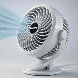 Image of AYSIS 1200mAh Rechargeable 6 Inch Desktop Mini Clip Fan, Portable Mini Fan Table Fan for Men & Women, USB Battery Powered Quiet Personal Fan, 5 Speed for Home Office Travel (White)