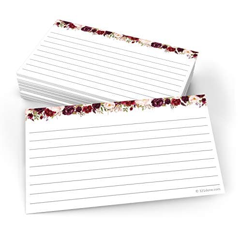 Floral Ruled Index Cards (50 Pack)
