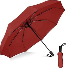 Image of PRIME DEALS Automatic Open Travel Umbrella with Wind Vent Umbrella for girls, Umbrellas for rain,Windproof Umberalla Large for Man,Women (Red).