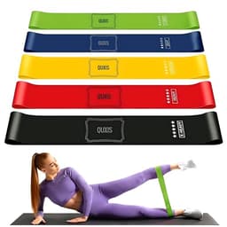 Image of QUXIS Resistance Bands Set for Men and Women, Pack of 5 Different Levels Elastic Band for Home Gym Long Exercise Workout – Great Fitness Equipment for Training, Yoga – Free Carrying Bag