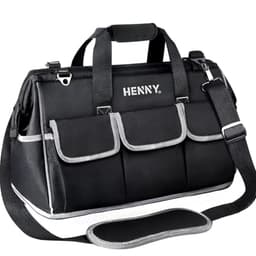 Image of HENNY BAGS® Heavy Duty Tool Bag 18-Inch, 16-Pocket Premium Urban CORD Professional Storage Organizer, Large Zipper, Strong, Electrician Technician, Industrial, Multipurpose Tool Bag 750 days warranty.
