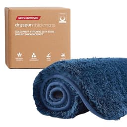 Image of DrySpun Ultra-Thick Luxury Bath Mat – Door Mats for Home, Bathroom Mats, Bath Mats | 100% Natural Latex, Anti-Slip, CloudTouch Comfort, Smart Absorption Technology | 40x60cm,Blue (Pack2)