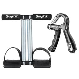 Image of SUREFIT Double Spring Tummy Trimmer With Comfortable Foam Grip Handle and Hand Gripper With Counter Combo Pack For Abdominal Exerciser and Hand Exercise Equpment For Man and Women (BLACK)