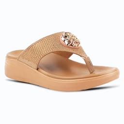Image of Medifeet Stylish Stone and Comfy Sandal for Women with Midsole Arch Support (BEIGE, UK Footwear Size System, Adult, Women, Numeric, Medium, 9)