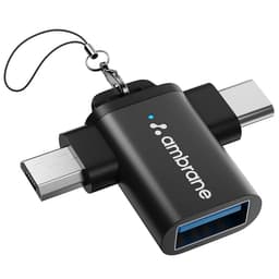Image of Ambrane 2 in 1 OTG Adapter Micro USB+USB Type C to USB Female Connector, OTG Pen Drive Adapter to Mobile Connector Type C, Compatible with All Devices