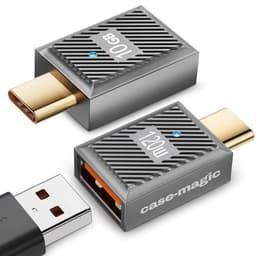 Image of case-magic USB A 3.1 Female to USB C OTG Adapter| PD 120W Fast Charging Connector, 10Gbps Data Sync, Thunderbolt 3 to USB Female Converter for iPhone 16/15, S25/24, iPad MacBook Laptop & Other Type C