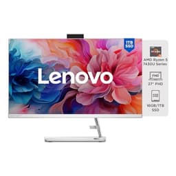 Image of Lenovo IdeaCentre AIO 3 AMD Ryzen 5 7430U 27" FHD IPS 3-Side Edgeless All-in-One Desktop with Alexa Built-in (16GB/1TB SSD/Win11/Office 2021/5.0MP+IR Camera/Wireless Keyboard & Mouse), F0FY00NWIN