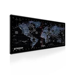 Image of STRIFF World Map Extended Size (800 mm x 300 mm x 2 mm) Gaming Mouse Pad| Desk Mat | Stitched Edges| Non-Slip Rubber Base|Computer Laptop|Keyboard Mouse Pad for Office & Home (World Map)