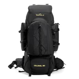 Image of Tripole Colonel Metal Frame 80L Rucksack with Detachable Bag & Rain Cover for Trekking & Travelling | Men & Women | 3 Year Warranty,Black