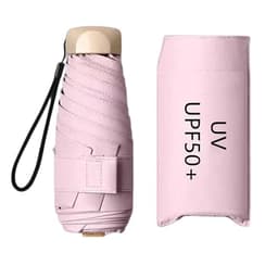 Image of WOOMZY Compact Travel Umbrella, Portable Mini Travel Sun Rain Beach Golf- Elegant Slim Design Small Pocket Umbrella for Rain, UV Protection Lightweight Umbrellas for Girls and Women (Pink)