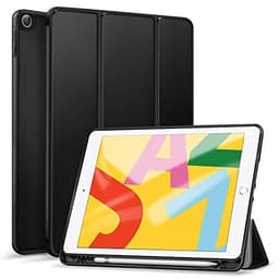 Image of Robustrion Cover for iPad 9th Generation Cover Case with Pencil Holder for Apple iPad 10.2 inch/iPad 9th 7th 8th Generation Smart [Soft and Flexible] Flip Stand Case [Auto Sleep/Wake Support] - Black