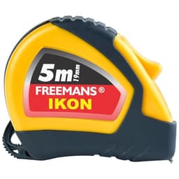 Image of FREEMANS IKON 5m:19mm Steel Inchi Measuring Tape - 5m (Yellow & Black) With Unbreakable ABS case || Soft Grip Bi-material Case || Auto-lock and Belt Clip
