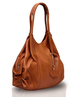 Image of Fostelo Women's Vegan Leather Style Diva Handbag Shoulder Hobo Bag Ladies Purse (Tan) (Large)