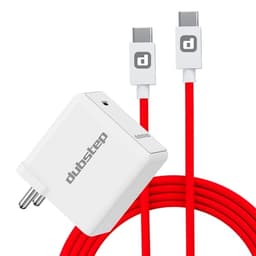 Image of Dubstep Sprint All-in-one 30W 6A Charger with Type-C to Type-C Cable Supports All Fast Charging Technologies (White, Red, Cable Included)