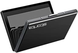 Image of Storite 6 Slots RFID Protected Metal Credit Card Holder Wallet for Men & Women(Shiny Black,9.5 x 6.5 x 1.3 cm)