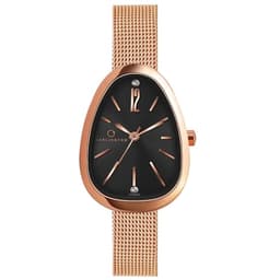 Image of Carlington Iconic 2047 Analog Watches for Women with Premium mesh Strap, Scratch-Resistant Dial, and Water-Resistant Body – Elegant Watches for Women and Girls (Rose Black)