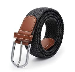 Image of ZORO Stretchable Woven Fabric Belt For Men & Women,Fits On Upto 40 Inches Waist Size,Hole Free Design, Black