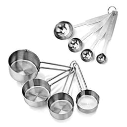 Image of INKULTURE Stainless Steel Measuring Cups & Spoon Combo for Dry or Liquid/Kitchen Gadgets for Cooking & Baking Cakes/Measuring Cup Set Combo with Handles (Set of 4 Cups & 4 Spoons)