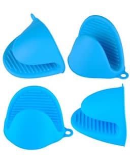 Image of AOFUXTI 4pcs Silicone Oven Mitts - Cooking Pinch Grips, Oven Mitts Silicone Heat Resistant, Silicone Pot Holders for Kitchen (04-Blue)