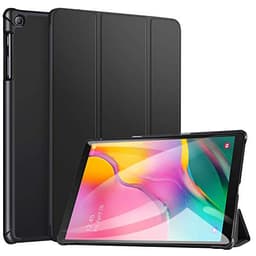 Image of Robustrion Smart Trifold Hard Back Flip Stand Case for Samsung Tab A 10.1 Back Cover T510/T515 10.1 inch 2019 - Black