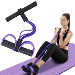 Image of Pull Reducer Training Bands 4 Tubes Body Trimmer Pedal Exerciser Yoga Crossfit Exercise, Arm Exercise, Tummy Body Building Training Men and Women (Multicolor)