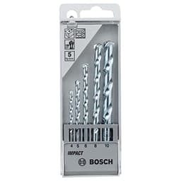 Image of Bosch 2608590090 Masonry Drill Bit Set (5-Pieces), Alloy Steel, Straight