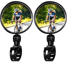 Image of PRO365 Bicycle Rear View Mirrors 6 Months Replacement Warranty with Protective Film Adjustable 360° Handlebar Convex Mirror (2 Pieces)