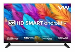 Image of VW 80 cm (32 inches) Playwall Frameless Series HD Ready Android Smart LED TV VW32F5 (Black)