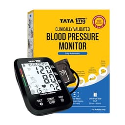 Image of Tata 1mg Clinically Validated Digital Blood Pressure Monitor | High Precision Gold Plated Microcontroller| Arm Movement Detection Technology | Powered with Type-C or AA batteries | BP Machine for Home