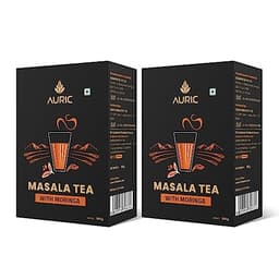 Image of Auric Kadak Moringa Masala Tea - Black Tea from Assam & Darjeeling | Tea Blended with 7 Real Spices (Cardamom, Cinnamon, Ginger, Black Pepper, Tulsi, Star Anise, Clove) 1 Kg