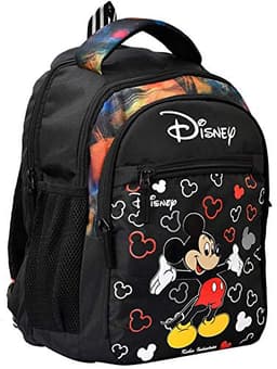 Image of Kuber Industries Disney Mickey Mouse Print 14 Inch Waterproof Polyster School Bag/Standard Backpack For Kids (Black)