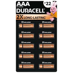 Image of Duracell Alkaline AAA Battery, Pack of 10, Everyday Devices, Clock, Toy, Remote